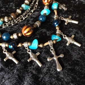 Layered cross necklace